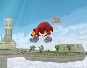 Knuckles performing a move or attack